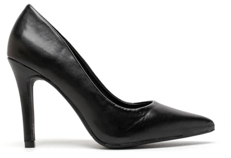 Gizelle Damen Pumps mit Stiletto-Absatz, spitz, für Party, Club, Arbeit, Größe 36-47, Schwarze Matte, 39 EU