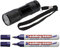 Edding Securitas e-8280 UV-Marker, Rundspitze, 1,5-3 mm, farblos + UV-Lampe mit 9 LEDs