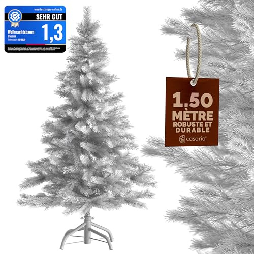 CASARIA® Árbol de Navidad Artificial Nevado Altura 150cm 470 Puntas con Soporte Agujas PVC Pino Arvore de Natal Decoración Navideña Exterior