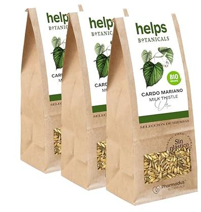 HELPS INFUSIONES - Infusión Depurativa De Cardo Mariano ECO. Té Detox Natural Regenerador Del Hígado. Bolsa A Granel De 50 Gramos. Pack de 3