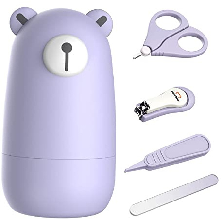 Baby Nail Clippers Set with Cute Case, Infant Fingernail and Toenail File Kit for Newborn Manicure and Pedicure, New Mom Grooming Gift