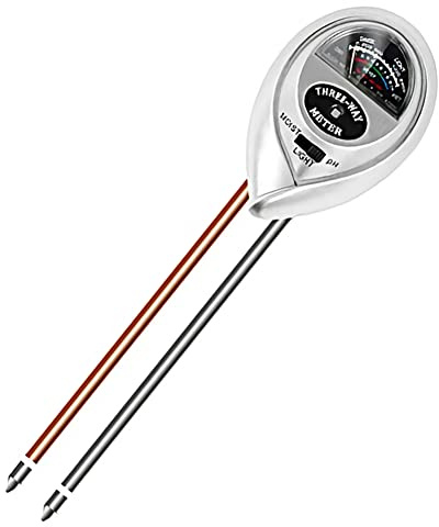 L43CS 3 en 1 kit de prueba de suelo medidor de cuchillo medidor de plantas flores hierba valor de PH/humedad/luz sol/tierra vegetal cable de cobre no requiere pilas