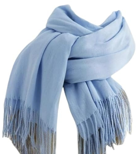 HGJH Chale Femme Écharpe en Cachemire pour Femme Écharpe Douce Et Épaisse Bleu Chaud Gland De Couleur Unie Écharpe Enveloppante Écharpe De Couverture d'hiver Élégante Écharpes Volées À La Mode