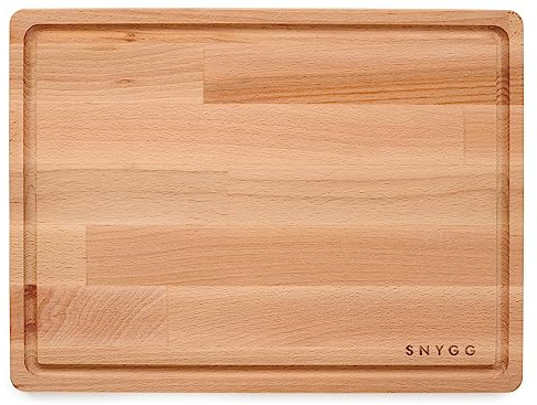Tabla de Cortar, SNYGG 38 x 28 x 2 cm, Resistente, Orgánica, Antiséptica, 100% Madera de Haya, Tabla de Picar, Tablas de cocina, Cutting Board, Tábua de Cozinha, Tabla de Madera, Tabla Cortar Cocina