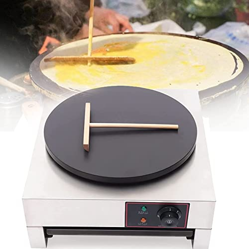 HUMNZR Piastra per Crepe Maker, Crepiera Elettrica, con Scaldavivande A Cassetto, per Cucina Familiare ， Commerciale, Ristorante, Snack di Strada