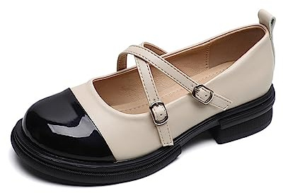 Francés Mary Jane Zapatos Retro Grueso Fondo Grueso con Shallow Mouth Colorful Single Shoes Small Leather Shoes Female Fashion Temperament Hundred