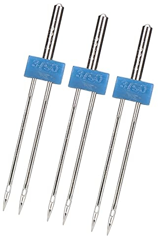 3Pcs Double Needles Pins, Stainless Steel Threading and Hooking Stitches Sewing Accessories, for Most Sewing Machines (Double Machine Needle 3MM-3 Pieces/Bag)