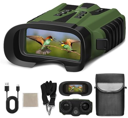 Cavolet Night Vision, Binoculars 500m, Night Vision Binoculars with Full Color Night Vision 4X Optical Zoom 8X Digital Zoom Rechargeable 5200mAh for Bird Watching, Camping,