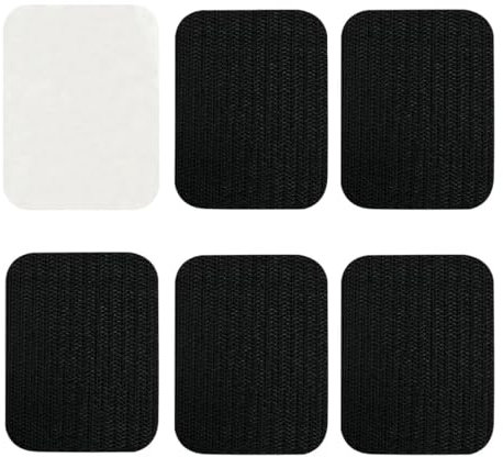 RAMGLYO 6 Piezas Velcro Autoadhesivo Extra Fuerte, Almohadillas Adhesivas Doble Cara Reutilizables, Velcro Autoadhesivo Doble Cara (3 x 10cm) (Negro)