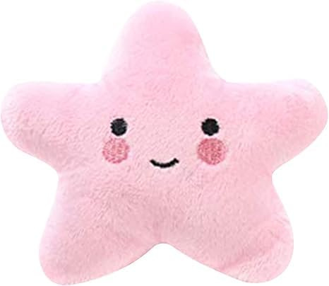 LNYMZD Pink Easy Grab Small Squeaky Soft Plush Starfish Dog Toy - Great for Puppies and Adult Dogs Squeak Dogs
