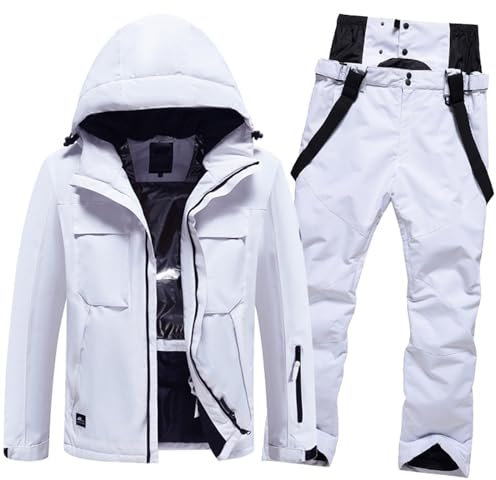 EQWIGKEIT thermoanzug Herren, Zweiteiliger Wintermantel Outdoor 2-Stücke Snowboard Sets Winter Ski Anzug Schneeanzug Winddicht Skibekleidung Jacke Und Hosen Skianzüge Warme Winteranzug Thermoanzug
