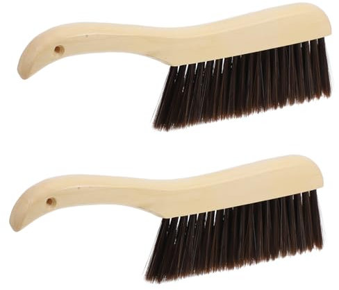 COOPHYA Set Da 2 Spazzole Manuali Per Polvere Manico in Legno, Setole Morbide Ad Alta Densità Per Pulizia Delicata Di Letti, Divani e Mobili, Spazzole Compatte Per Uso Domestico