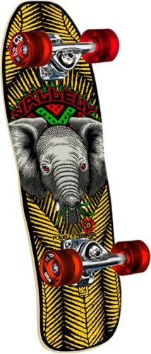 Powell Peralta Mini Mike Vallely Baby Elephant Skateboard Cruiser Complete, Yellow/Black, 8.0 x 26