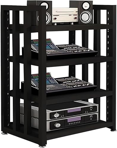 Estante HiFi para Equipos de música, Tocadiscos, Multimedia de 4 Niveles, Mueble HiFi con estantes Ajustables, para componentes HiFi en casa, Oficina, Audio, vídeo, DJ, Cine (Estilo 2)