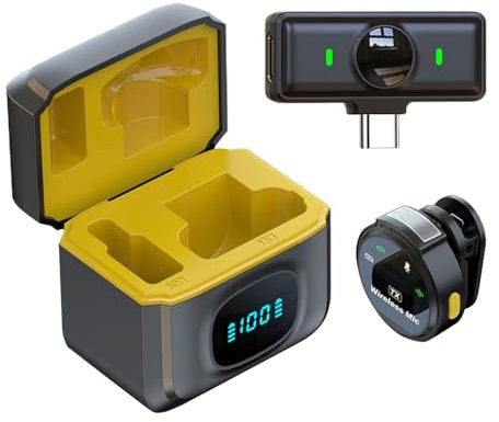 Clip Microphone Wireless | Microphone Vlog magnétique, annulation de la vie de la batterie 12H Conférencier revers de la batterie pour le tournage de caméra média en direct social