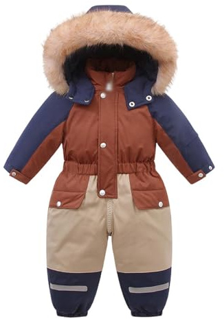 Générique Hiver Ensemble de Ski Enfant, Combinaison de Ski pour Enfants VêTements Combinaison Bebe Veste en Duvet Hiver Chaud 4 Ans Filles Garçons Enfants Extérieur