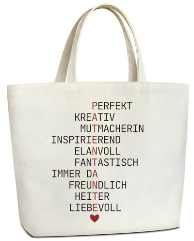 Coolgaga Patentante Geschenk Baumwolltasche, Damen Einkaufstasche Tragtasche, Beste Patentante Geschenk für Fragen Danke Patin Geburtstag Taufe Konfirmation Kommunion Weihnachten Frauentag Muttertag