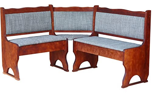 k koma Imbottitura Panca angolare in legno di pino, colore Calvados con imbottitura in legno massiccio - beige (100 x 160)