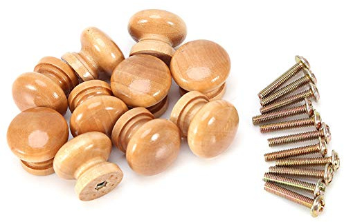 10 Uds perillas redondas de madera Natural para gabinete, cajón, armario, armario, puerta, perillas, tirador, perillas, herrajes para muebles(28MM)