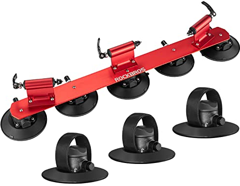 ROCKBROS Fahrradträger mit Saugnäpfe Fahrrad Dachträger Dachgepäckträger Schnellmontage für 3 Fahrräder