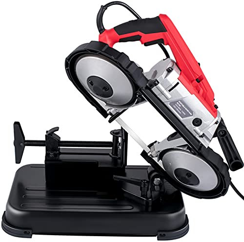 VEVOR Sierra de Cinta de Metal 1100W Base 0 – 45° Sierra de Cinta Profesional Tamaño Corte 12,7 cm 137,8-472,4 Pies/min Sierras de Cinta de Corte para Metal, Acero, Aluminio y Cable Compuesto