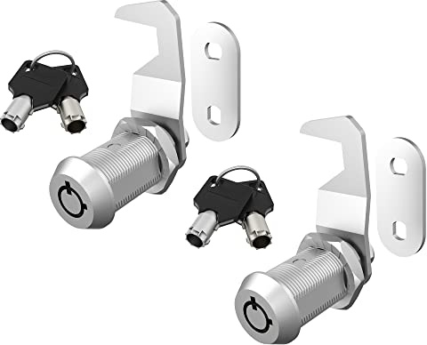 BOZXYE Lot de 2 serrures de boîte à outils, serrure de boîte aux lettres, serrure d'armoire de 3.8 cm à clé identique, porte de rangement de camping-car, en