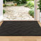 Biscpro Fußmatte Innen Außen 80 x 100 cm Waschbar Eingangsteppich Innen Schmutzfangmatte rutschfest,Türmatte Innen Teppich Für Eingang, Patio, Flur, Garten, Innen und Außen -Dunkelgrau
