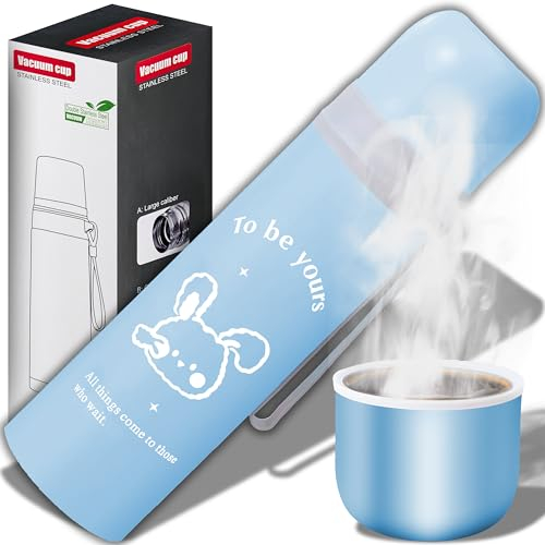Retoo Thermosflasche 500 ml Isolierflasche Mobiler Kaffeebecher Thermobecher Isolierbecher Verschluss Edelstahl Blau