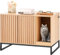 VEVOR Katzentoilettengehäuse, verstecktes Katzentoilettenmöbel, Katzentoilettenkabine aus Holz für den Innenbereich mit 2 Türen und stabilen Metallbeinen, Katzenhausschrank, versteckt
