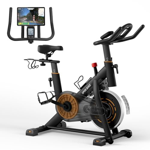 YAMO Heimtrainer Fahrrad mit Magnetischem Widerstand, Indoor Bike mit LCD-Monitor & Tablet-Halter, Leises Stabiles Fitnessbike für Zuhause, Verstellbar Ergometer Heimtrainer 120kg Belastbarkeit