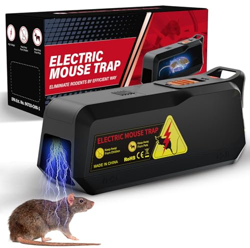CLDFDC Piège à Souris électrique, Piège à Souris,piège réutilisable, Haute efficacité pour capturer Les rongeurs, adapté à Une Utilisation en intérieur et en extérieur