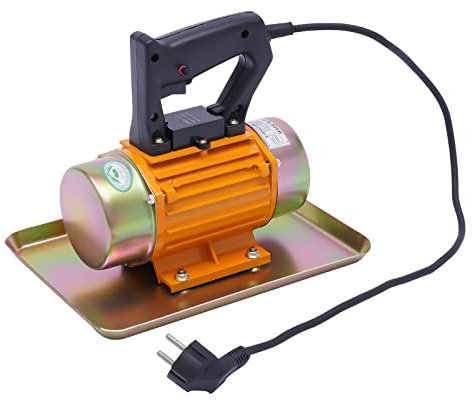 Tragbarer Elektrischer Betonplattenrüttler Hand Betonverdichter Betonflachplattenvibrator Reinkupfermotor Kelle Flachbodenrüttler mit Tragegriff für Straßenbau, Hausbau, Brückenbau 28x20x26cm