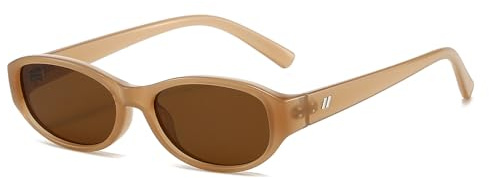 LJCZKA Occhiali da Sole Ovali Retrò per Donna Uomo, Occhiali Ovali Piccoli Anni 90 Vintage Occhiali da Sole Occhi di Gatto Moda Protezione UV400
