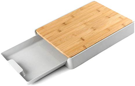 Tabla Cortar Cocin Madera Cocina Tajadera Fruta Placa de corte vegetal Almacenamiento desmontable Tablero Tipo Cajón Hogar Cortar Bo