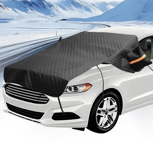 Cubierta de parabrisas para hielo y nieve, tela Oxford 600D resistente, accesorios de invierno para automóvil, parabrisas 3 en 1, protector de capó y espejo lateral para autos compactos, SUV pequeños