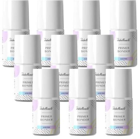 Primer Ongles Sans Acide – Primer Bonder Lot de 10 Flacons 15 ml – Nail Primer pour Gel UV/LED, Acrylique et Vernis Semi-Permanent – Préparation Ongles