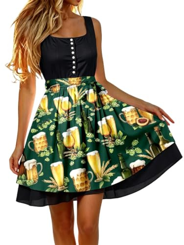 Dirndl förkläde enkelt dirndlförkläde med rosett, kostymmode, dirndlförkläde, förkläde för Dirndl med knytband, Dirndl förkläden dam för bayersk ölfest oktoberfest outfit