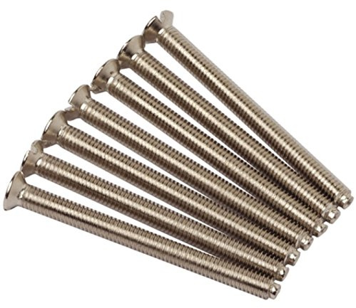 Taskar 40mm Chrome Flat Head Screws for Flat Plate Electrical Sockets (10 Pk) M3.5