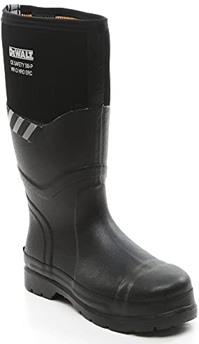 DEWALT Edmonston Men's Waterproof, Steel Toe, Steel Midsole Plate, Work Safety Wellington Boots, Black, UK11