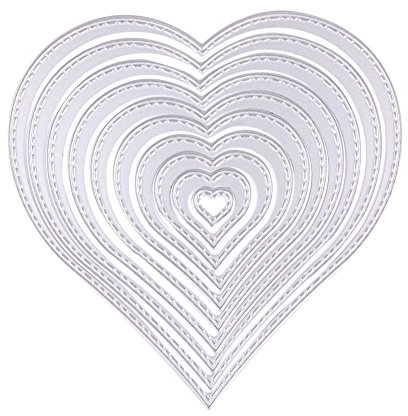 10 Pezzi Fustelle Stencil Taglio Dies, U-horizon Cutting Dies Love Heart per DIY scrapbooking, album fotografico, carta decorativa, fai da te, regalo (Cuore)