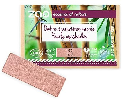 ZAO essence of nature - Recharge Ombre à paupières rectangle Nacrée 125 Rose sunshine - 1,3 gr