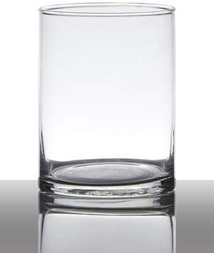 INNA-Glas Teelichtglas Glas Sansa, Zylinder - rund, klar, 15cm, Ø 12cm - Windlichtglas