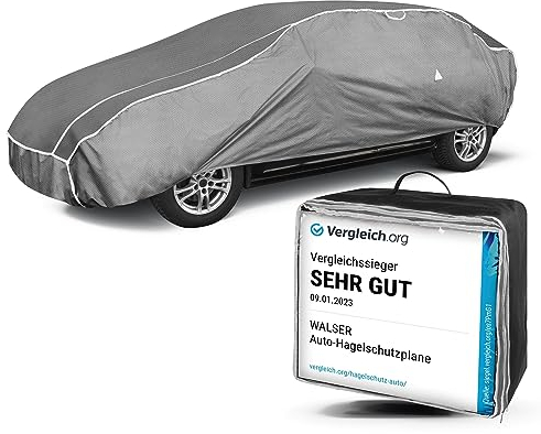 Walser Premium Hagelschutz Abdeckplane Auto, Vergleichssieger* Auto Hagelschutzplane, Autogarage Abdeckung, Abdeckplane Auto Hybrid UV Protect, Abdeckung Auto 100% Polyester, Auto Abdeckung PKW S