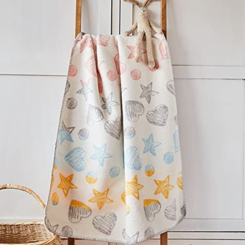 sei Design Babydecke - Kuscheldecke 90x120 cm, Krabbeldecke, Spieldecke für Zuhause, Babybett & Kinderwagen - sehr weich und pflegeleicht, Baumwollmischung