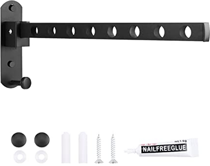 JSMTKJ Wandkleiderhaken Klappbar Kleiderhaken 90°Drehbare Kleiderhaken kleiderstange Wandhaken Balkon kleiderstange für Waschküche Schlafzimmer Badezimmer Schwarz