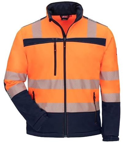 Nitras Warnschutz Softshelljacke MOTION TEX VIZ 7172, orange/marine, Größe 3XL