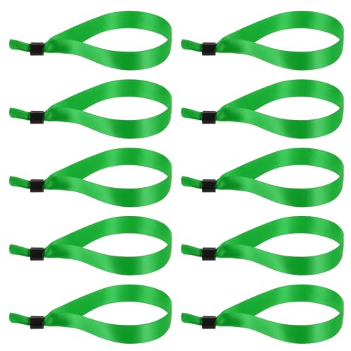 PATIKIL 100Pcs Bracelets de Poignet en Tissu Jetables Réglables pour Événements Vert