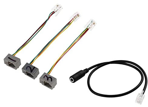 MHADBKH Cavo adattatore RJ9 4P4C maschio a femmina 3,5 mm con 3,5 mm a RJ9 telefoni da scrivania con cavo jumper per telefono