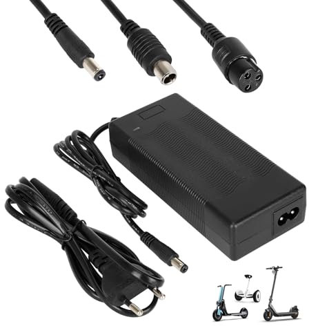 HPGAAVD 42V 2A Caricatore Monopattino Elettrico per Xiaomi M365/Ninebot G30/E/F Series,36V Caricabatterie universale al batterie litio con 3 Connettori,per Hoverboard,Bici Equilibrata,Drifting Board