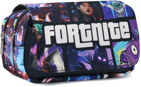 Doyomtoy Federmäppchen Spielthema, Federmäppchen Videospiel Briefpapier Pouch Doppelreißverschluss Segeltuch Federmäppchen Stifte Etui Mäppchen für Schul und Bürobedarf (D)